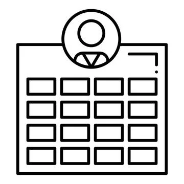 Class Schedule Line Icon Stock Illustration