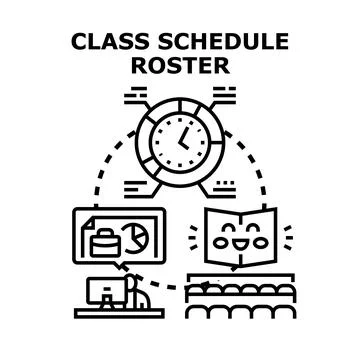 Class schedule roster planning education management system Stock Illustration