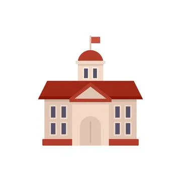 Class school building icon flat vector. Study life Ilustración de archivo