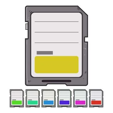 Class sd card cartoon vector graphic Stock Illustration