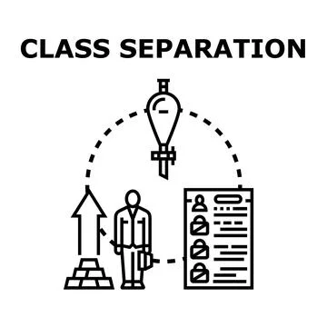 Class separation and social stratification concept with individual Stockillustratie