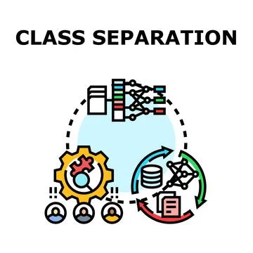Class separation concept for data analysis and machine learning Illustrazione stock