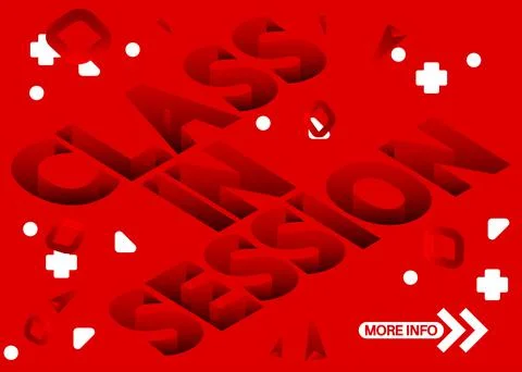Class in Session text. Lessons online for school pupils or university student Illustrazione stock