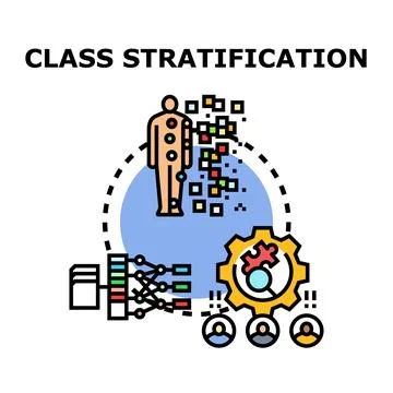 Class stratification analyzing social data and hierarchy Illustrazione stock