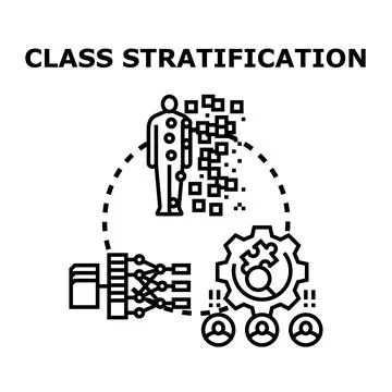 Class stratification analyzing social data and hierarchy Stock Illustration