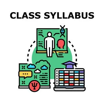 Class syllabus concept with education learning program Illustration