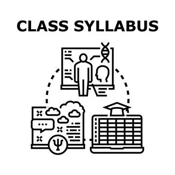 Class syllabus concept with education learning program Stock Illustration