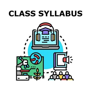 Class syllabus education concept studying program Stock-Illustration