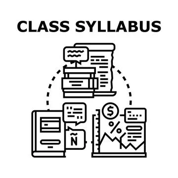 Class syllabus planning academic education studying process Stock Illustration