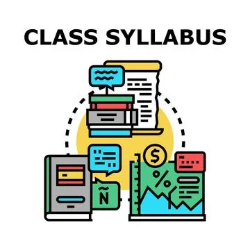 Class syllabus planning academic education studying process Stock Illustration
