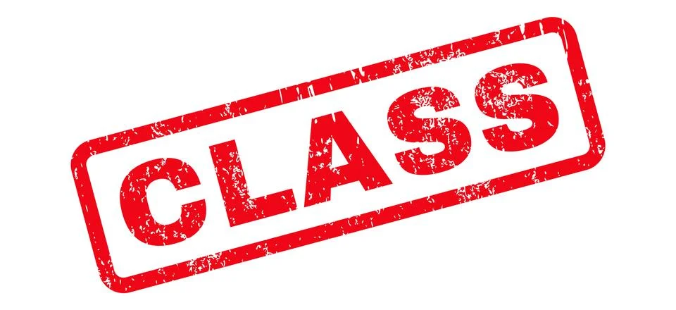 Class Text Rubber Stamp Stock Illustration