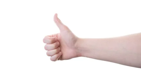 Class. Thumb up on the screen of a white background Stock Footage 235309622