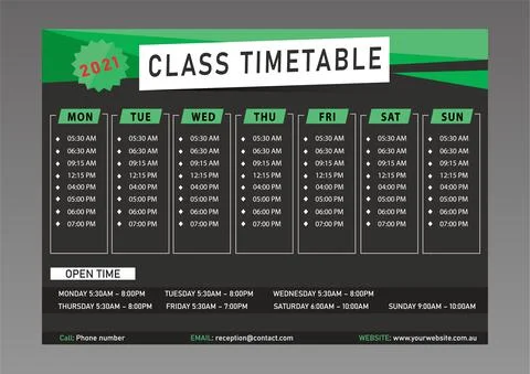Class Timetable design template Stock Illustration