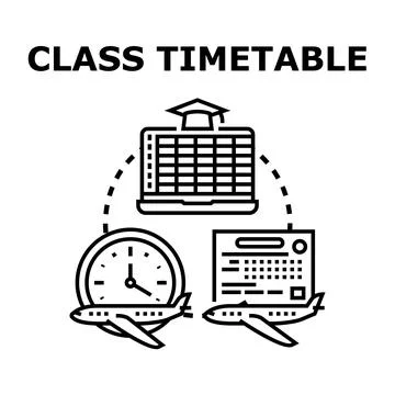 Class timetable planning flight schedule management concept Illustrazione stock
