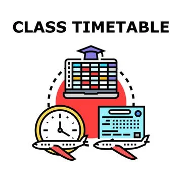 Class timetable planning flight schedule management concept Illustrazione stock
