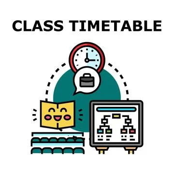 Class timetable planning schedule education management concept Stock Illustration