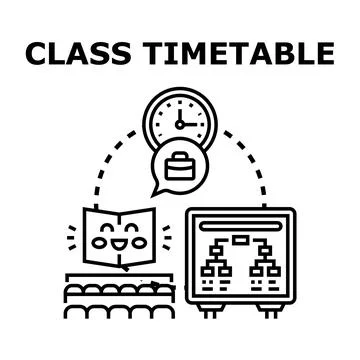Class timetable planning schedule education management concept イラスト素材