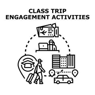 Class trip planning engaging activities and travel イラスト素材