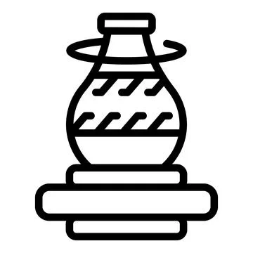 Class vase icon outline vector. Ceramic art Stock Illustration