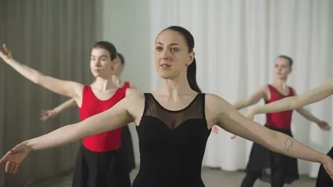 Classes at a ballet school with a choreographer. Stock Footage 245943740