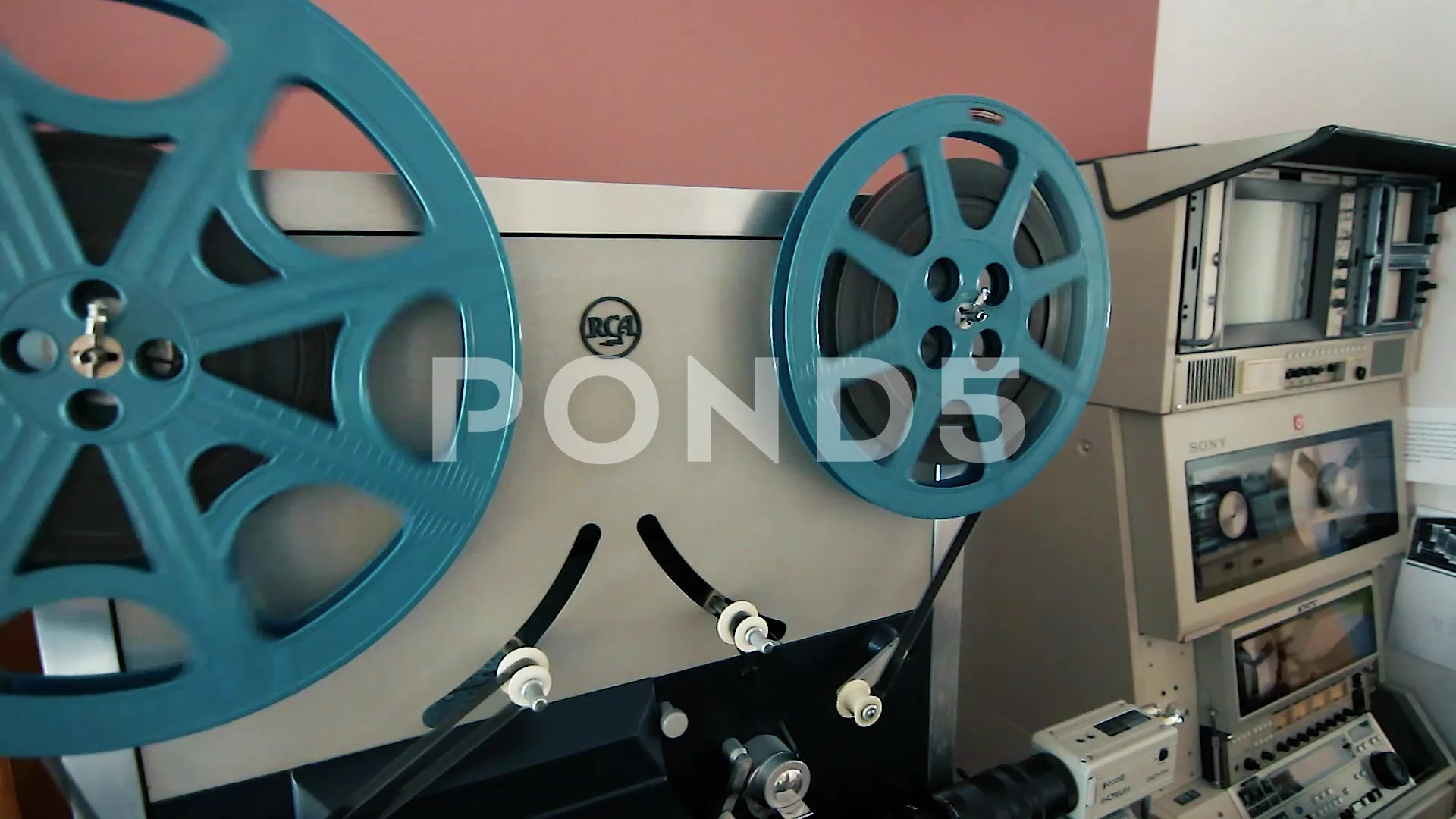 Classic 16mm Film Reel to Reel Projector, Stock Video