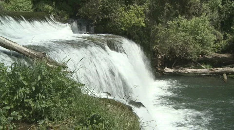 Classic 2 level waterfall wide Stock Footage 544496