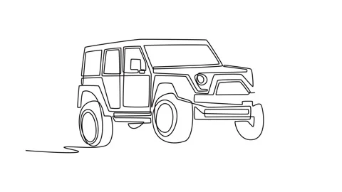 Classic 4x4 SUV rendered with iconic square windows Vídeos de archivo 332599736