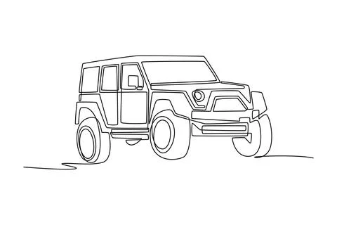Classic 4x4 SUV rendered with iconic square windows Stock-Illustration