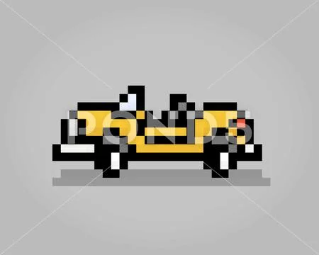 Classic 8 bit car pixel art. Vector illustration of a car ~ Clip Art ...