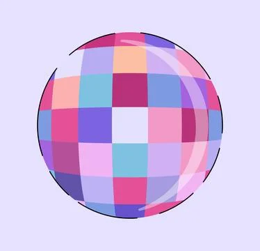 Classic 80s and 90s element. Colorful disco ball. Party and event, discotheque Stock Illustration