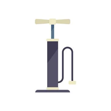 Classic air pump icon flat vector. Air pump Stock Illustration