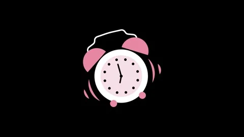 A classic alarm clock animation with ringing bells and bouncing motion 스톡 동영상 304716224