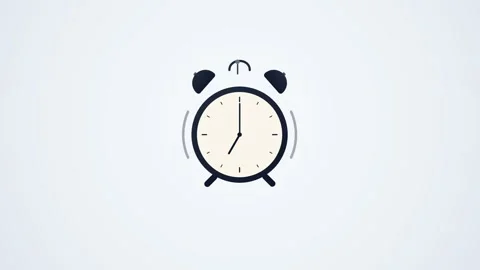 Classic alarm clock animation on white background. 4K Video stock 343264952