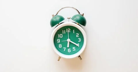 A classic alarm clock counts down time Video stock 263698594