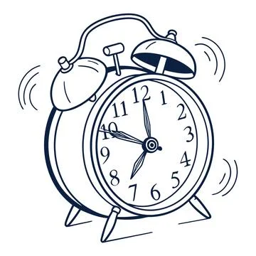 Classic Alarm Clock Flat Vector Object Stock Illustration