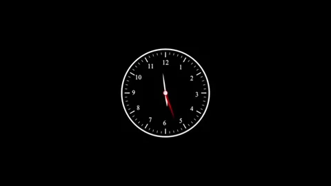 Classic analog clock face motion showing time passing with red second hand .. Vídeos de archivo 334989214