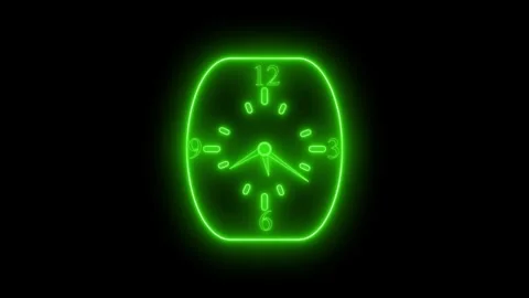 Classic Analog Neon Clock Countdown Seconds Animation Vidéo 315186777