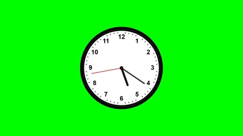Classic Analog Wall Clock Time Lapse Animation Isolated on Green Screen Video stock 337356897