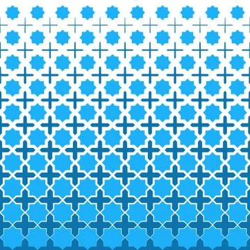 Classic ancient Arabic geometric pattern .Blue colors figurs. Illustrazione stock