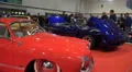 Classic and modern street cars panning at Motorshow HD Footage