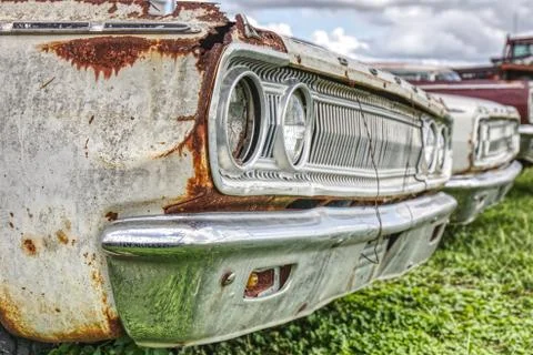 Classic and Rusty Auto Front End 스톡 사진