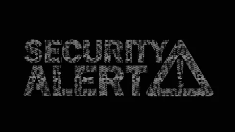 Classic animated Security Alert message with Warning Sign with animated Stock Footage 198171337