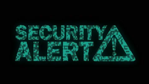 Classic animated Security Alert message with Warning Sign with animated Stock Footage 198171453