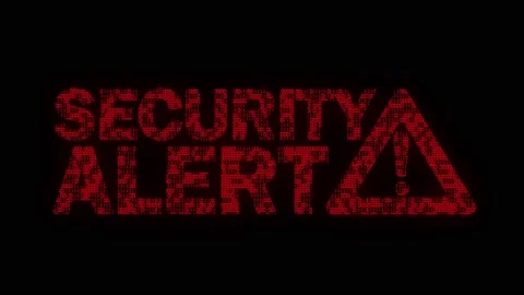 Classic animated Security Alert message with Warning Sign with animated Stock Footage 198171613