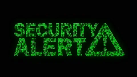 Classic animated Security Alert message with Warning Sign with animated Stock Footage 198171635