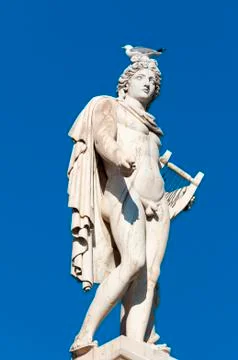Classic Apollo marble statue Stock Photos