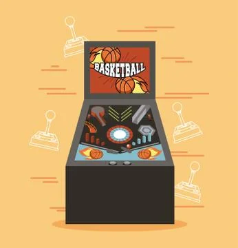 Classic arcade game machine rendering Stock Illustration