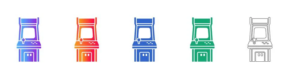 Classic Arcade Machine Interface Icons 스톡 일러스트