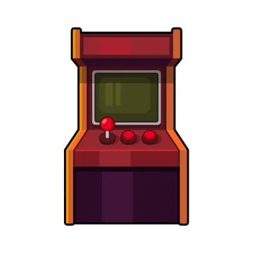 Classic Arcade Machine. Old Style Gaming Cabinet. Vector Illustration