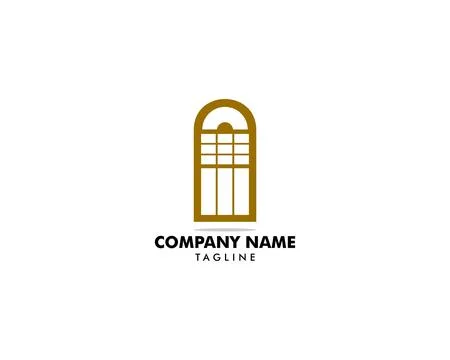 Classic arched window Icon Vector Logo Template Stock Illustration